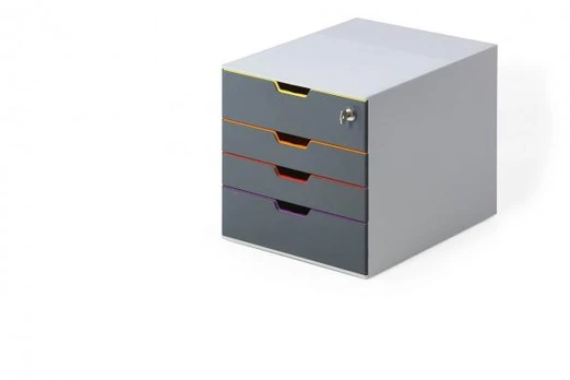 DURABLE Schubladenbox abschließbar Varicolor 4 Fäch mehrfbg