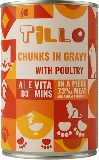 Tillo Chunks in gravy Poultry - wet cat food - 415g