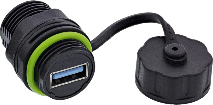 InLine USB-A kabelio jungtis mini IP68 ekranuota 2x USB-A lizdas