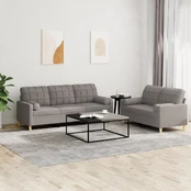 Sofos komplektas su pagalvėmis, 2 dalių, taupe, audinys kaina
