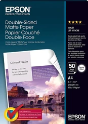 EPSON Double Sided Matte Paper - A4 - 50 Sheets A4 kaina
