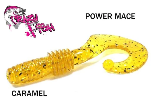 Guminukas Crazy fish Power Mace CARAMEL 4 cm Kalmaro