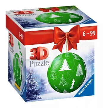 Ravensburger 3D dėlionė „Žalias kalėdinis rutulys“, nuo 6 m.
