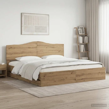 Lova Bed Frame with Storage and Headboard Artisan Oak 180 x 200 cm