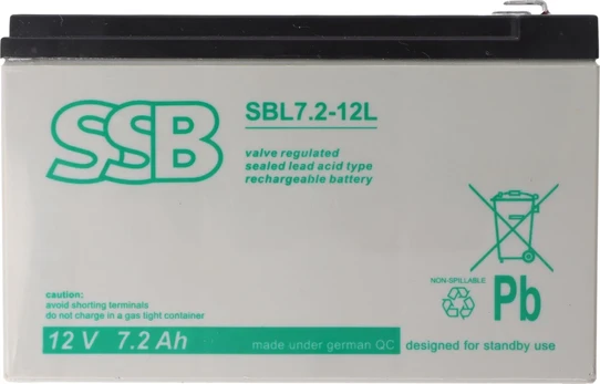 Akumuliatorius (AGM) SSB SBL (7.2Ah, 12V, F2, VRLA)