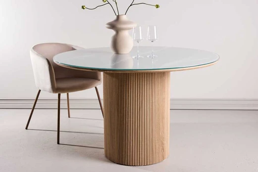 Venture Design Valgomojo stalas 120x75 cm Baltas stiklas