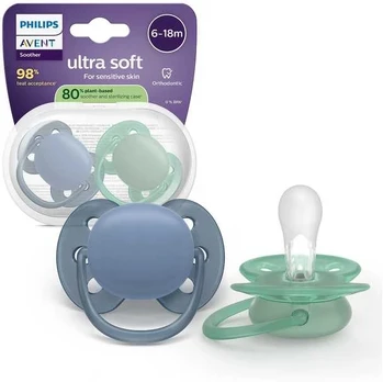 „Philips Avent“ itin minkštas čiulptukas, 6–18 mėn., pilkas/žalias