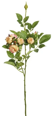 Dirbtinė smulkiažiedžių rožių šaka, 73cm