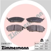 Stabdžių trinkelių rinkinys, diskinis stabdys ZIMMERMANN 23698.170.1 kaina