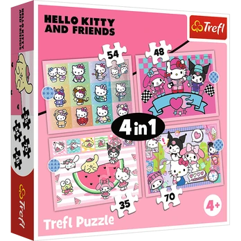 TREFL HELLO KITTY 4 dėlionių rinkinys