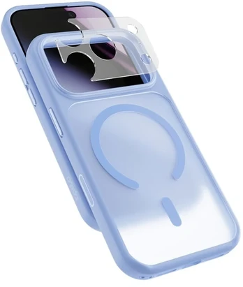 Dėklas Epico HeroMatte Pro Mag+ Case for iPhone 17 Pro Max/18 Pro Max, Qi2 & MagSafe Compatible - Light Mėlyna
