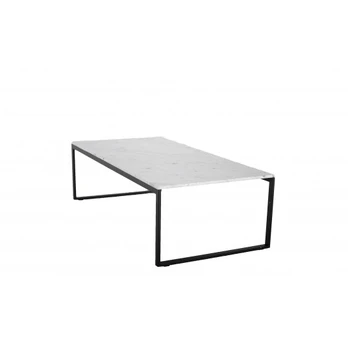Estelle Sofa Table 120*60*36 White marble / Matt Black