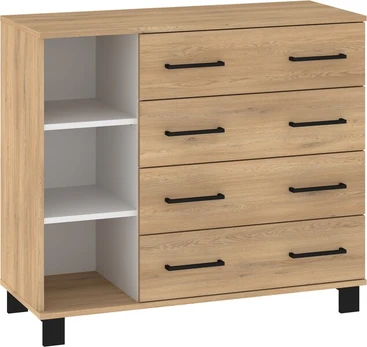 Komoda Meblocross 4SP, ruda/balta