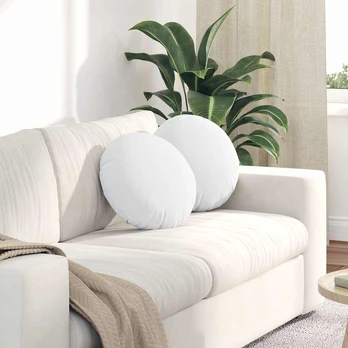 Sėdynių pagalvėlės 2 pcs Balta Ø40 x 13 cm audinys