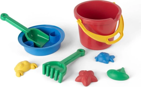 Dantoy - Classic Recycled red bucket set in net (1434)