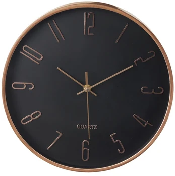 Segnale Wall clock with a wooden frame, juodas, Ø 30.5 cm