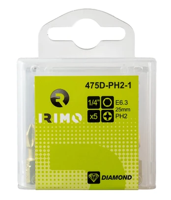 Deimantinis sukimo antgalis Irimo PH2 x 25mm 1/4", 5vnt