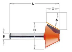 Nuožulnų freza CMT; S=8 mm; D=25 mm
