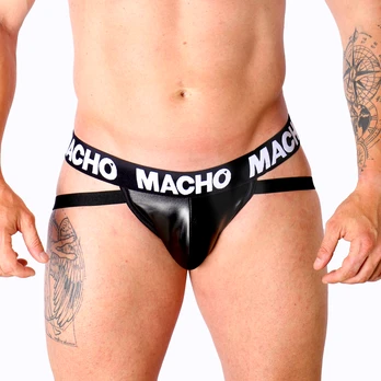 Macho Underwear MACHO - MX25NC JOCK Juodas LEATHER L