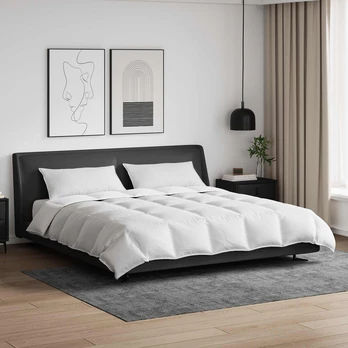 Antklodė su pagalve 3 pcs Balta 240 x 200 cm Pūkai