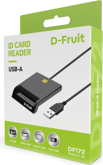 D-Fruit IDcard reader USB-A DF172, black