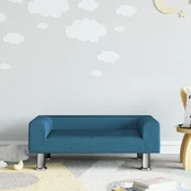 Vaikiška sofa, mėlynos spalvos, 70x45x26,5cm, aksomas kaina