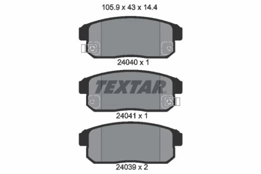 Stabdžių trinkelių rinkinys, diskinis stabdys TEXTAR 2404001