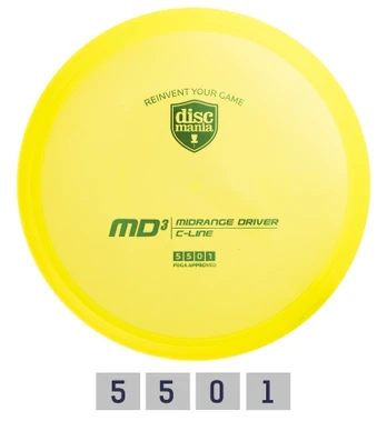 DISCMANIA C-LINE MD3 Yellow Diskgolfo diskas