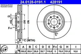 ATE 24.0128-0191.1 Brake Disc