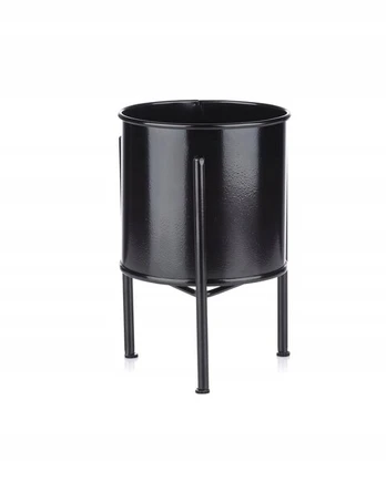 Gėlių stovas su įdėklu 19 cm juodas