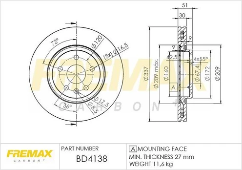Stabdžių diskas FREMAX BD-4138