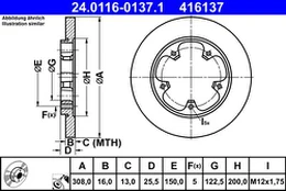 ATE 24.0116-0137.1 Brake Disc kaina
