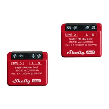 Set of 2 Shelly 1PM Mini Gen4 Zigbee Matter Controllers