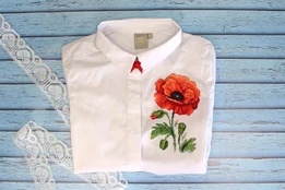 Water-soluble canvas cross stitch kit "Red poppy" SV-541 kaina