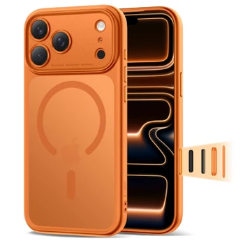 Oranžinis dėklas Apple iPhone 17 Pro Max telefonui "Tech-Protect MagPeak Magsafe CC"