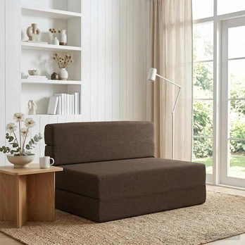 Sulankstomas Sofas-Lova Taupe 190 x 70 x 15 cm audinys
