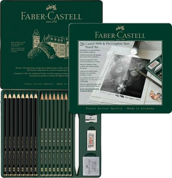 Faber-Castell - Set Pitt Graphite Matt &amp; Castell 9000 (115224)
