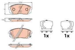 TRW GDB3642 Brake pad set