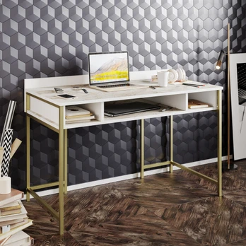 Stalas Kalune Design Tumata 541HDL1123, aukso/baltas