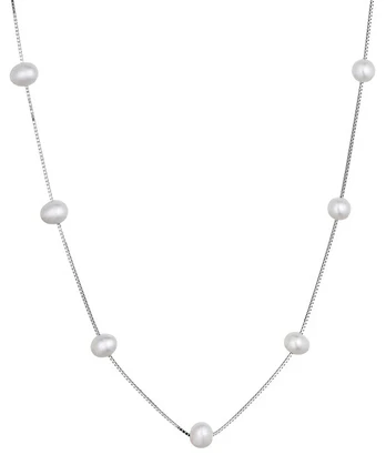 Evolution Group Charming sidabrinis pakabukas with oval river pearls 22043.1