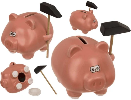Kiaulė taupyklė su plaktuku „Comic Piggy“
