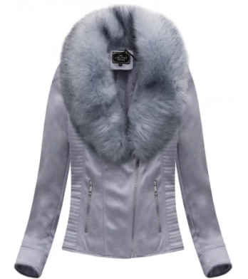 SUEDE MOTORCYCLE JACKET LILAC (6501BIG) striukė