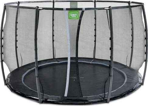 EXIT Dynamic ground level trampoline ø305cm with safety net - juodas