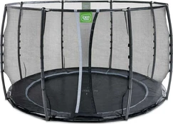 EXIT Dynamic ground level trampoline ø305cm with safety net - juodas kaina