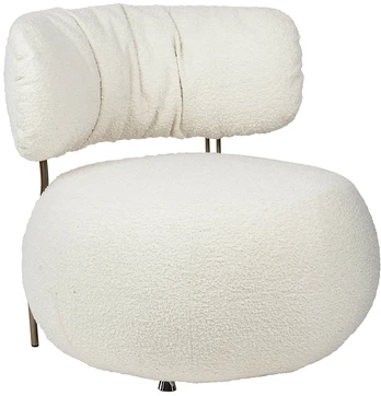 Fotelis LOW TEDDY, baltas