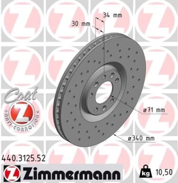 Stabdžių diskas ZIMMERMANN 440.3125.52