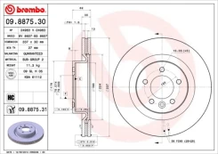Stabdžių diskas BREMBO 09.8875.31 kaina