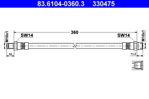 Stabdžių žarnelė ATE 83.6104-0360.3