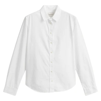 Marškiniai ilgomis rankovėmis moterims, Balta, Classic poplin shirt