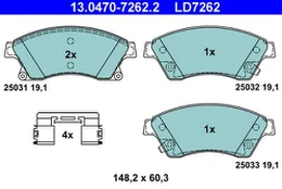 ATE 13.0470-7262.2 Brake pad set